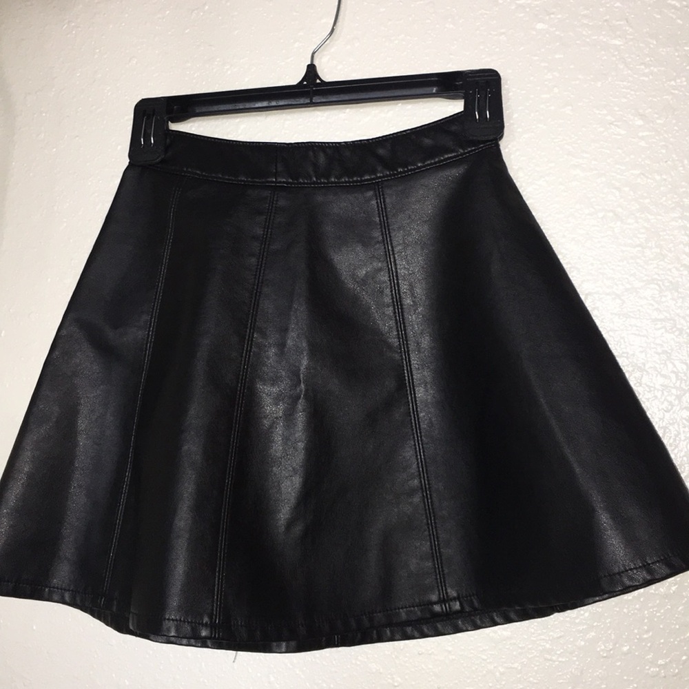 H&M Black Leather Skirt
